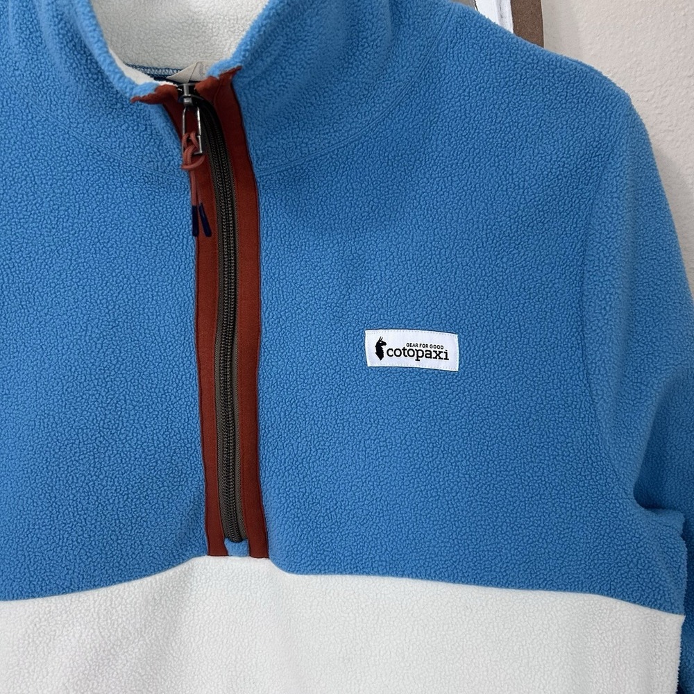 COTOPAXI womens medium AMADO HALF ZIP FLEECE RIVER BLUE & BONE CREAM SWEATSHIRT - Picture 2 of 5
